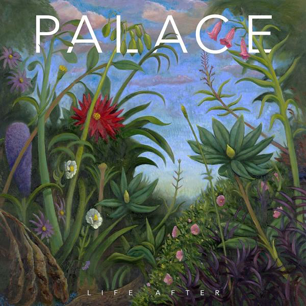 Pochette d'album avec une peinture colorée d'une scène de jardin avec le mot 'PALACE' en haut.