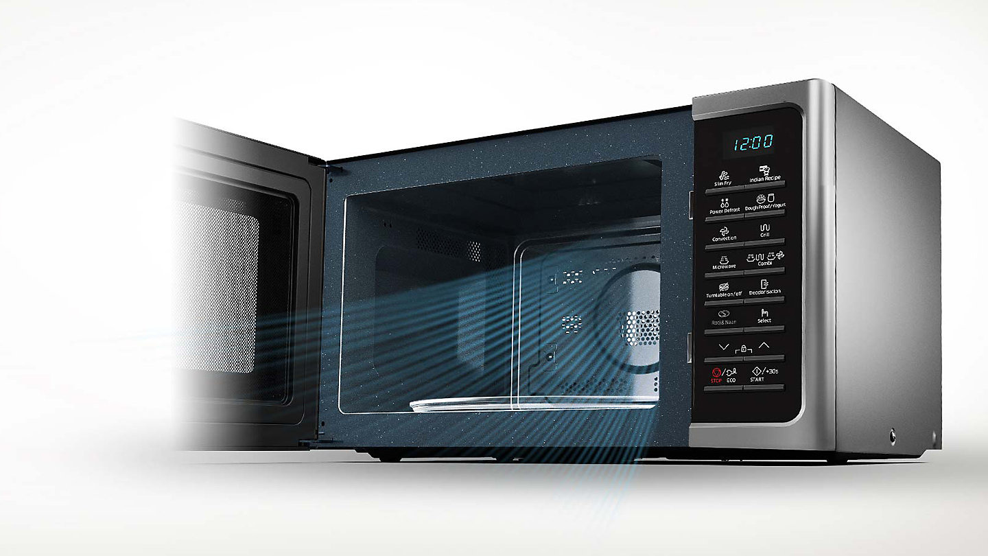 SAMSUNG MC28H5015AS/EG, Mikrowelle (900 Watt, Grillfunktion, Heißluftfunktion)