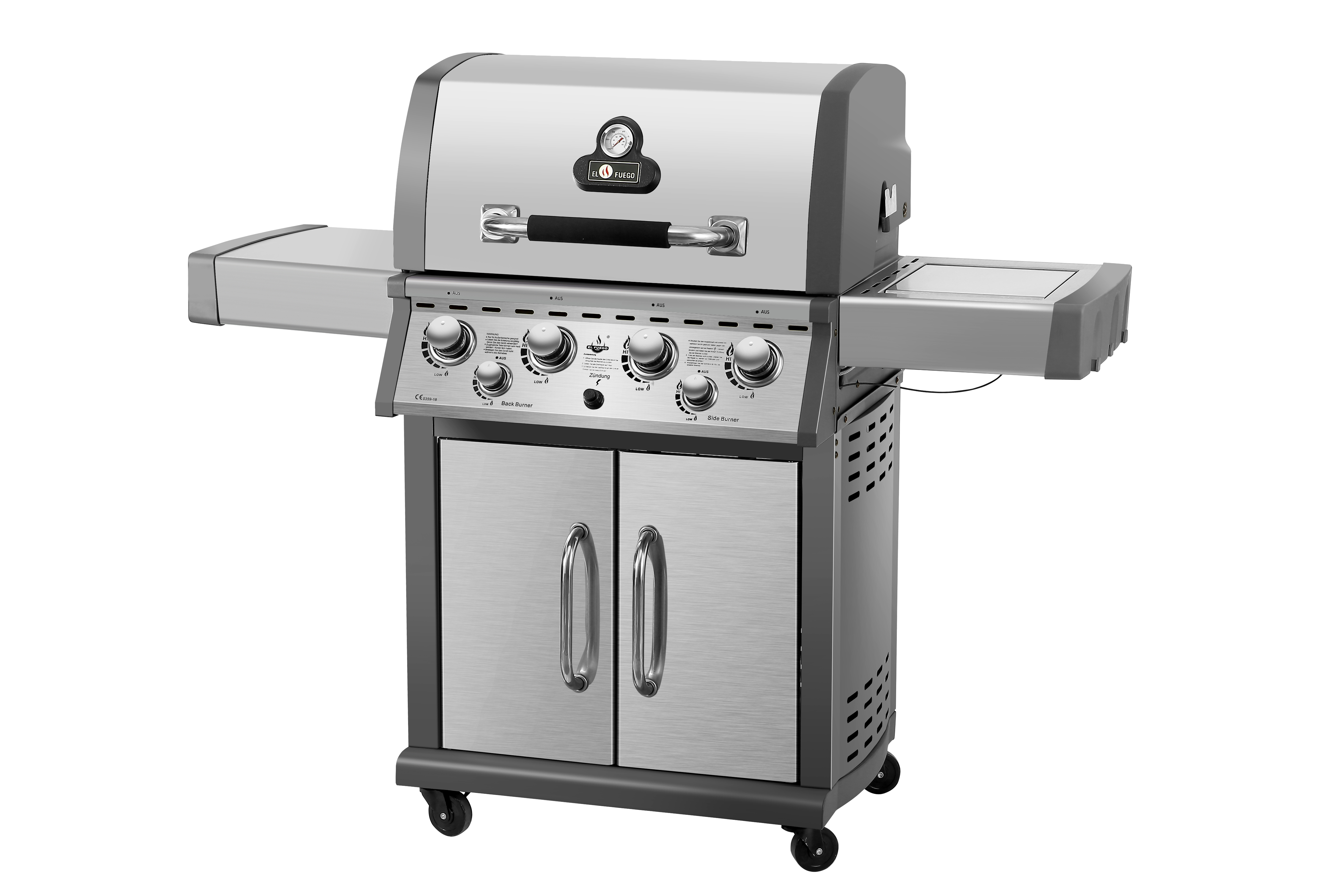 EL FUEGO AY 435 Concord Gasgrill, Silber/Grau (21000 Watt)