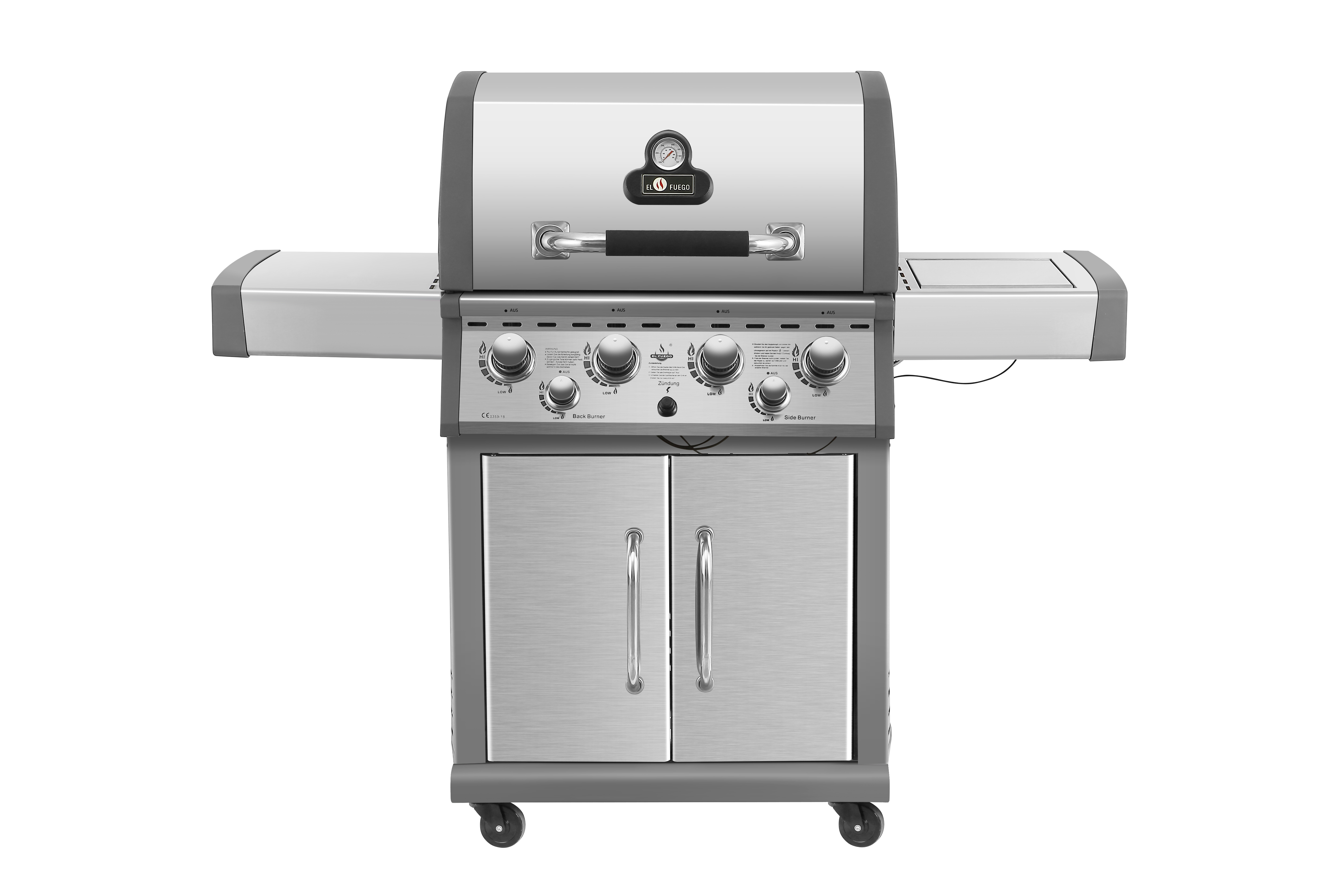 EL FUEGO AY 435 Concord Gasgrill, Silber/Grau (21000 Watt)