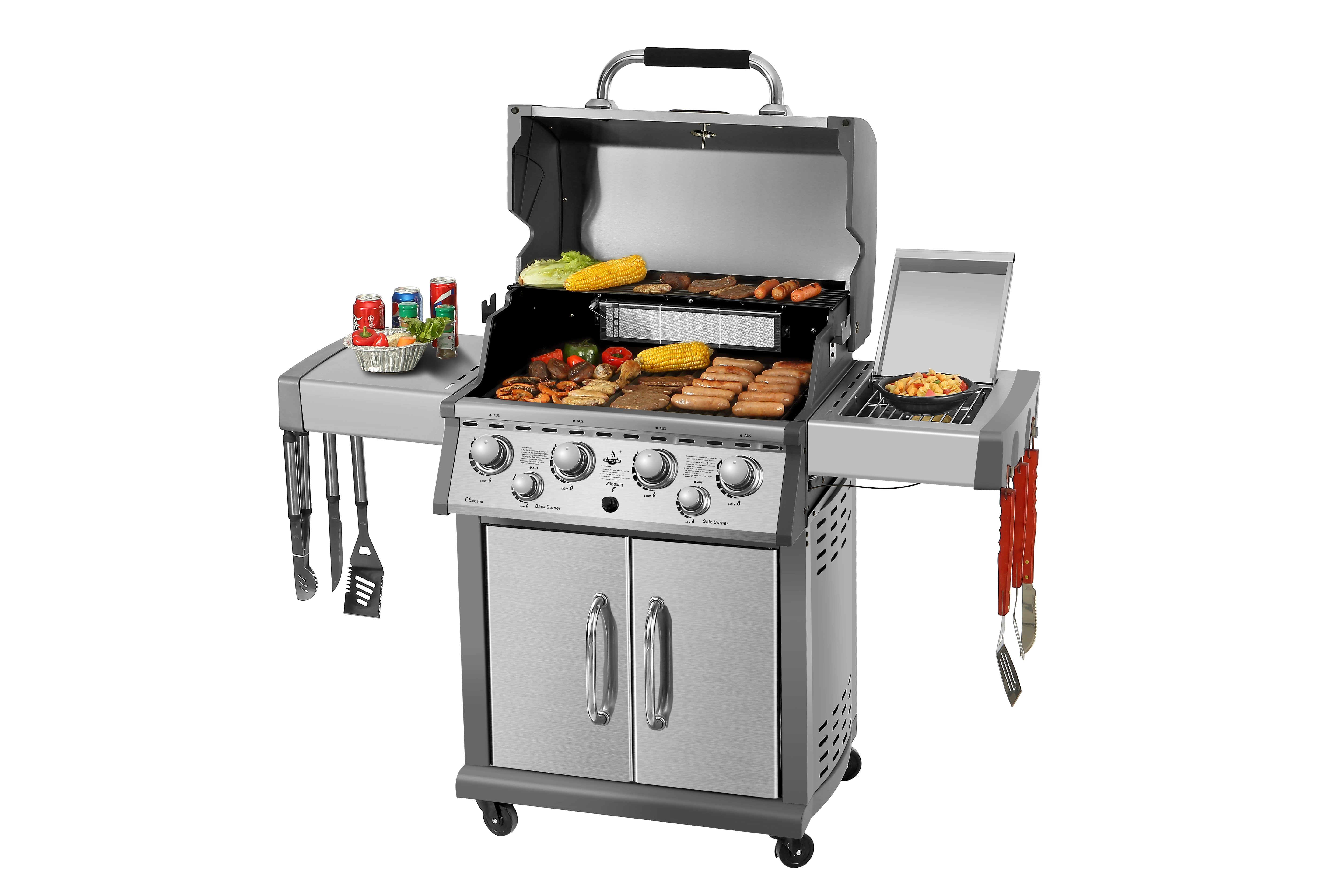 EL FUEGO AY 435 Concord Gasgrill, Silber/Grau (21000 Watt)