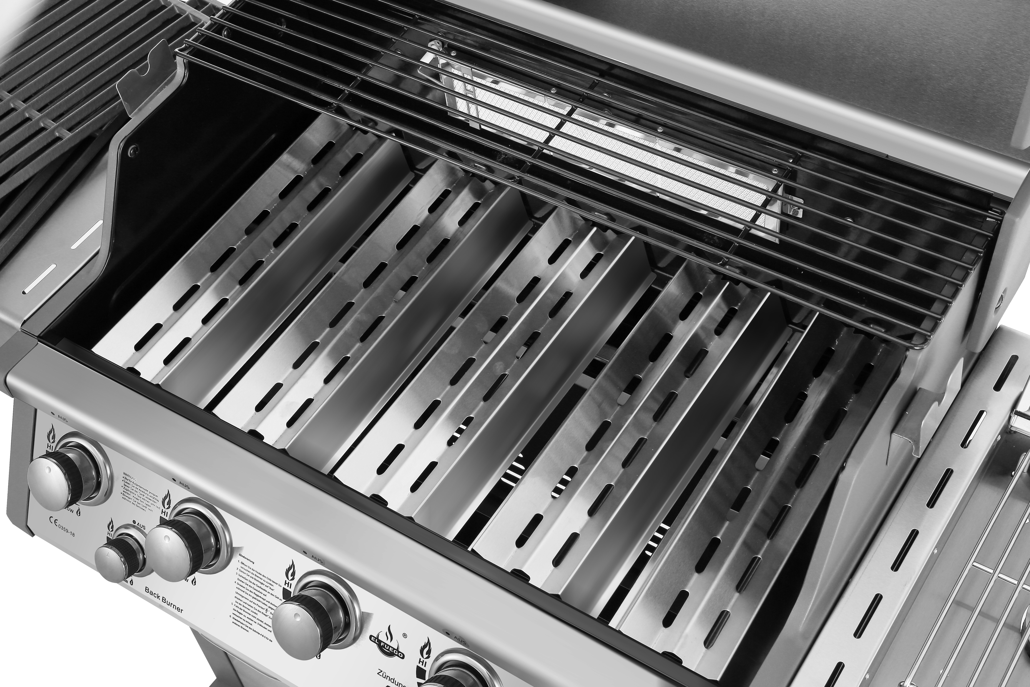 EL FUEGO AY 436 Bellevue Gasgrill, Silber/Grau (24500 Watt)