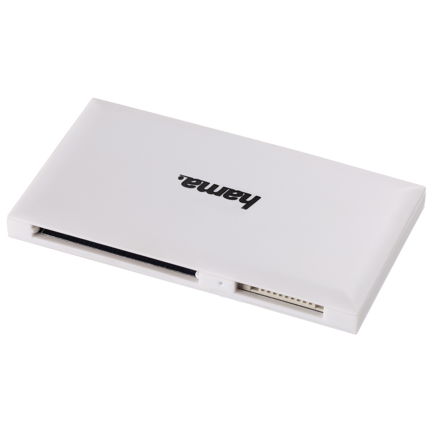 White Hama card reader. Has slots for different card types.