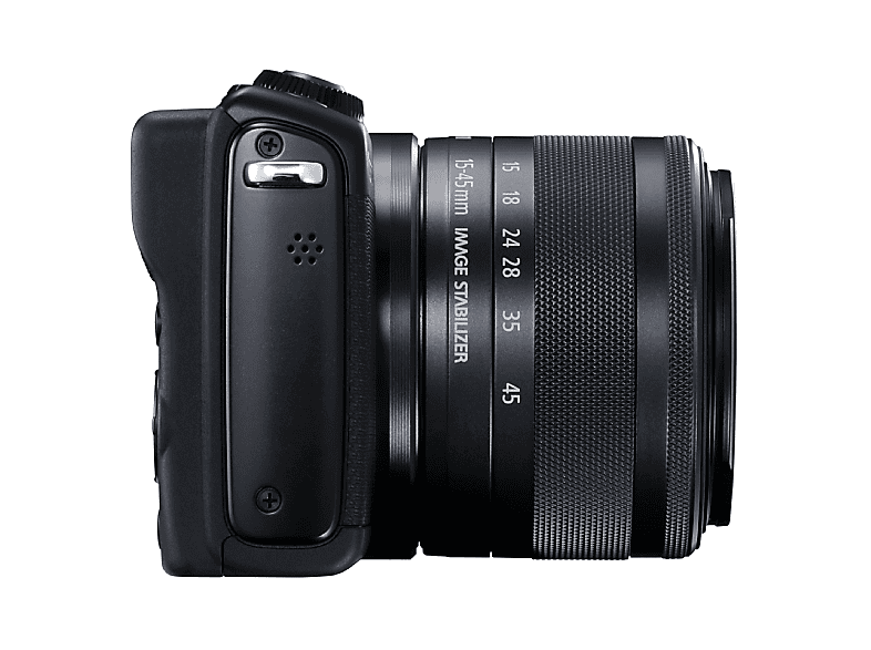 CANON EOS M100 + 15-45mm + SD-kaart & camerahoes zwart | MediaMarkt