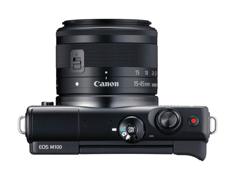 CANON EOS M100 + 15-45mm + SD-kaart & camerahoes zwart