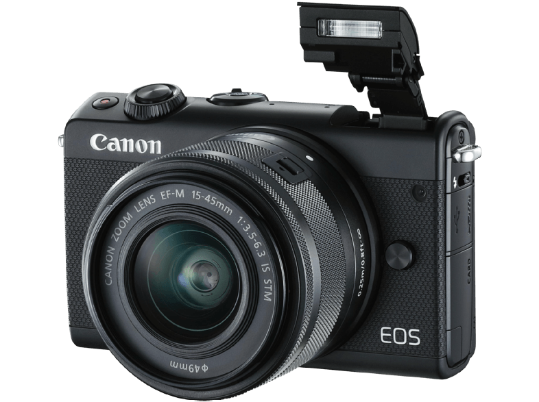CANON EOS M100 + 15-45mm + SD-kaart & camerahoes zwart