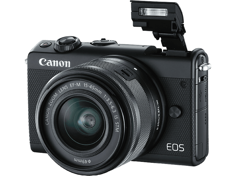 CANON EOS M100 + 15-45mm + SD-kaart & camerahoes zwart | MediaMarkt