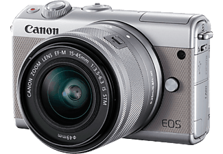 CANON EOS M100 + 15-45mm + SD-kaart & camerahoes grijs