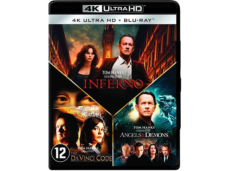 Robert Langdon 3 Movies Set: Angels & Demons / Da Vinci Code / Inferno - 4K Blu-ray