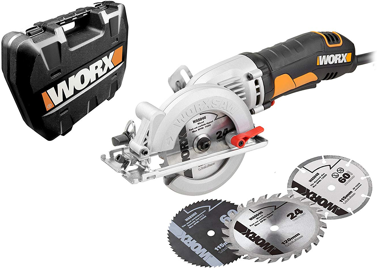 WORX GARDEN WX429 - Mini-Handkreissäge (Schwarz/Orange)
