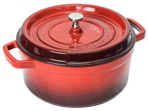 Olla - Cecotec Cocotte Escarlata, 24 cm, Hierro colado, Autohumidificación