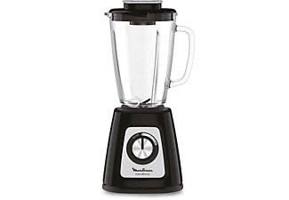 REACONDICIONADO Batidora vaso | Moulinex 1.75L, 6 Cuchillas, Cristal, Negro