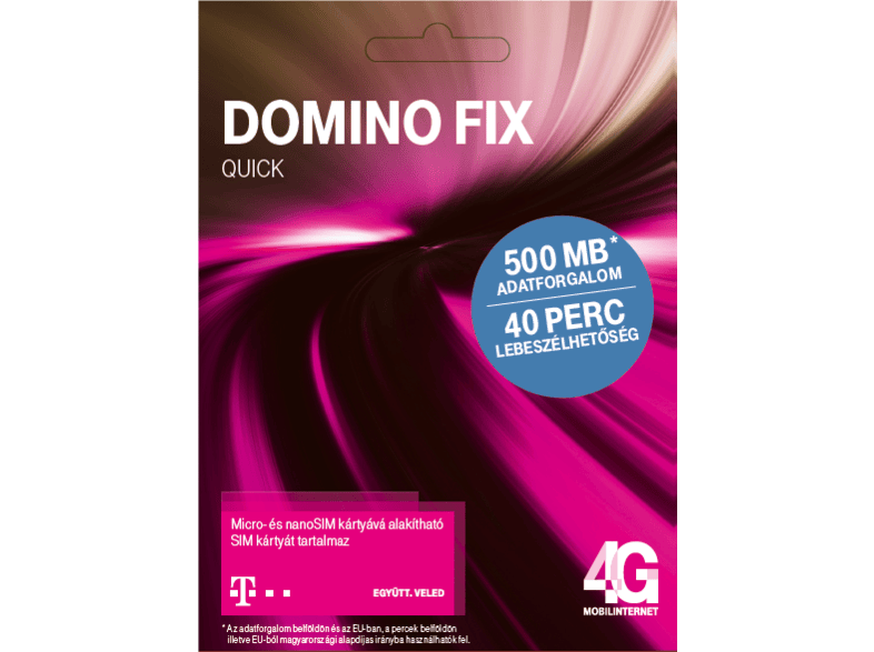 TELEKOM Domino FIX 40 perc 500MB SIM k rtya MediaMarkt online