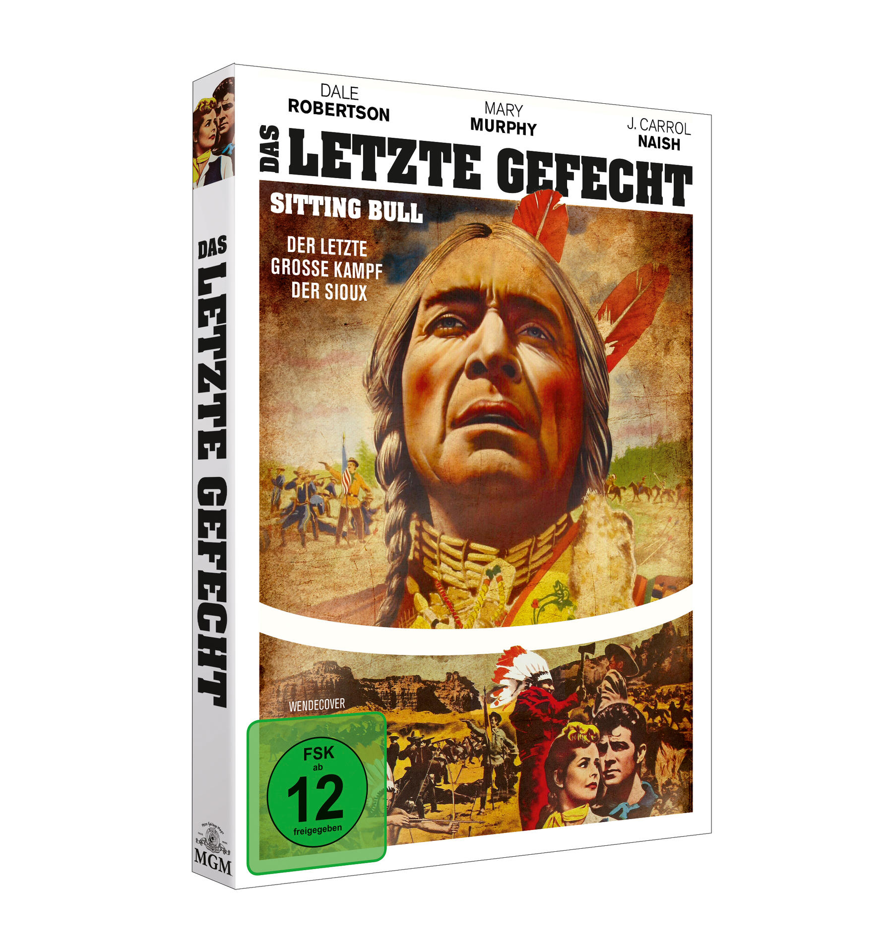 Filmplakat eines indianischen Mannes mit dem Titel 'Das Letzte Gefecht'.