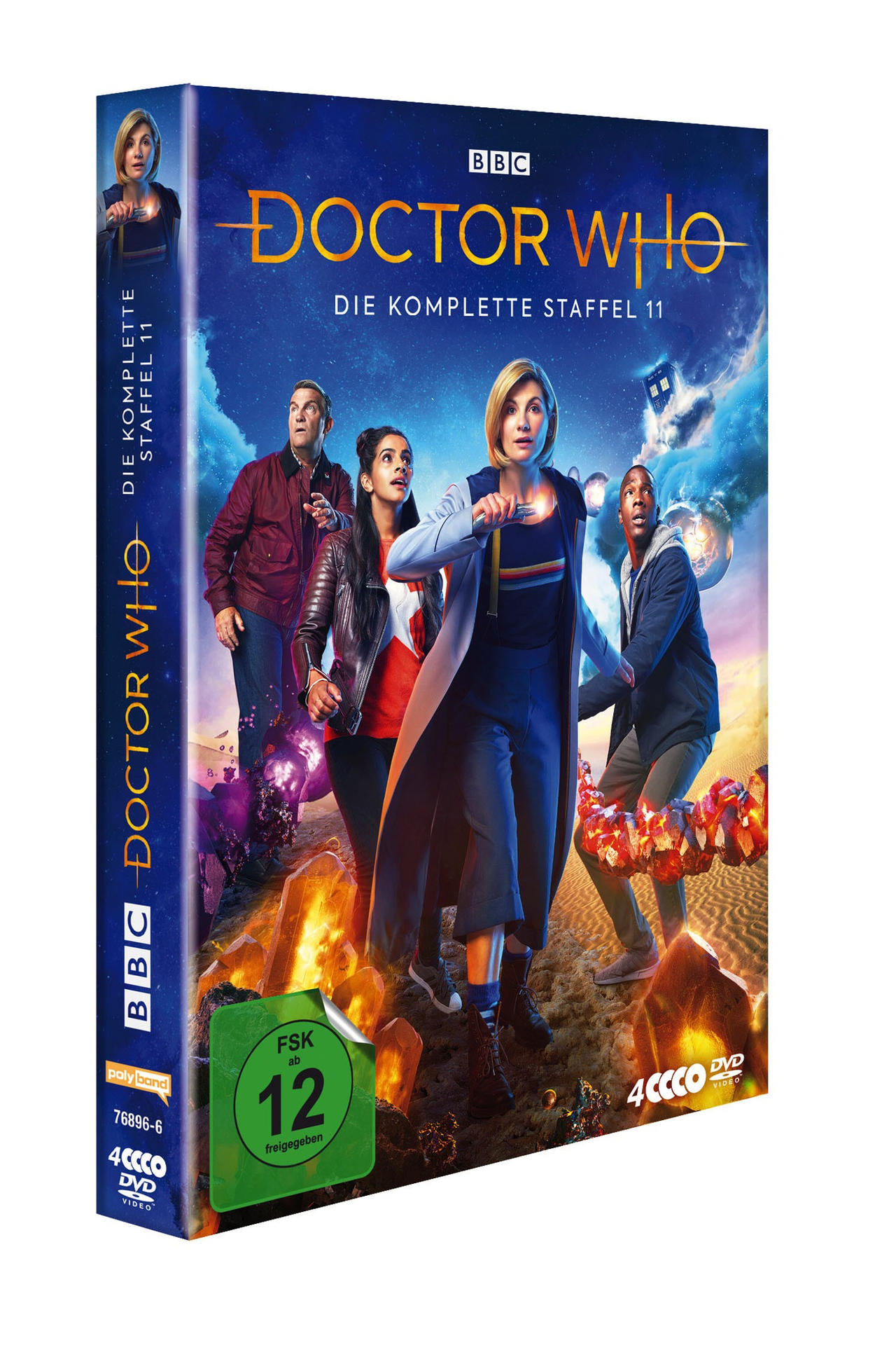 Doctor Who DVD-Box. Mit dem Doktor und seinen Gefährten. Der Titel lautet 'Die Komplette Staffel 11'.