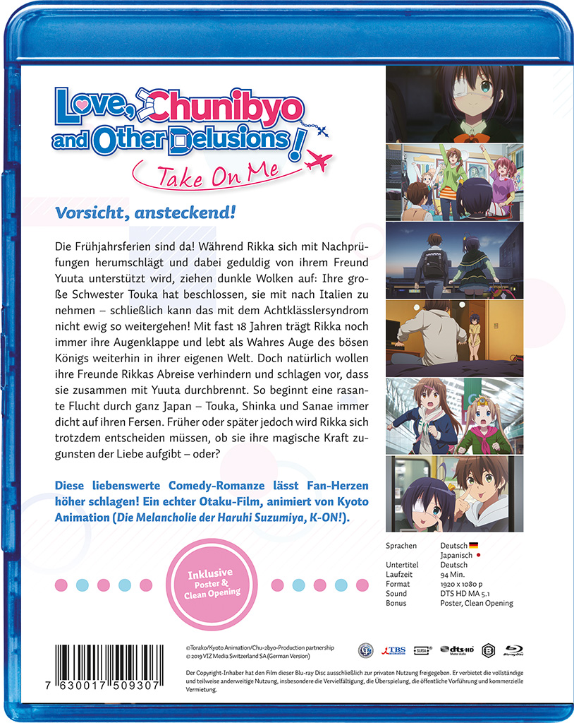 Blu-ray-Cover. Anime-Figuren sind abgebildet. Text auf Englisch und Deutsch. Enthält Bilder und japanischen Text.