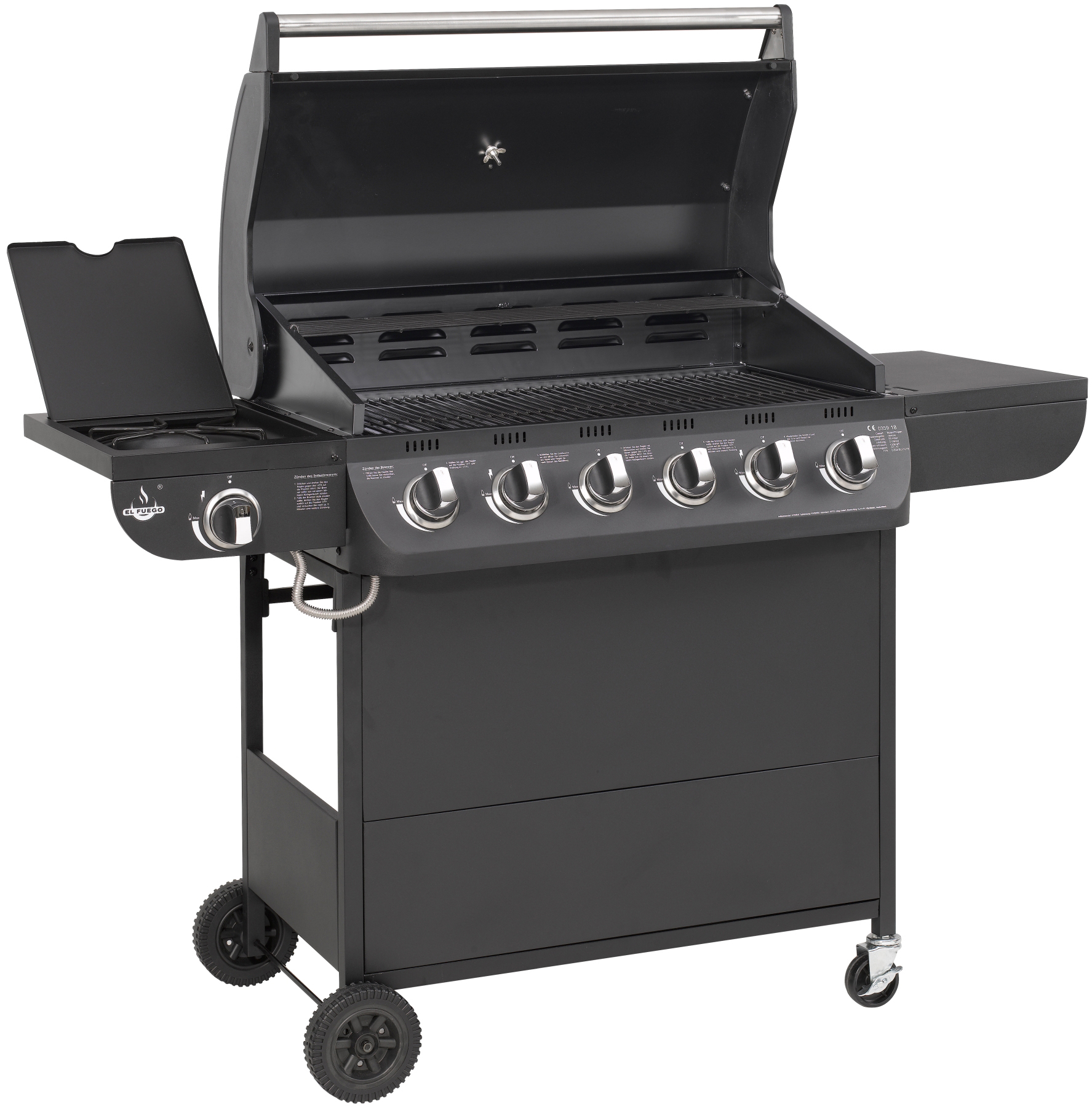 EL FUEGO AY 564 Columbus 6 + 1 Gasgrill, Schwarz (21080 Watt)