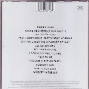 Dos d'un CD avec une liste de titres et un code-barres.