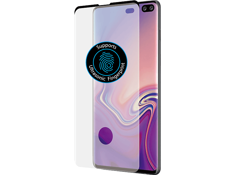 AZURI Verre trempé Rinox Armor Black Frame Galaxy S10 Plus Zwart (AZSPTGCURVSAG975-B)