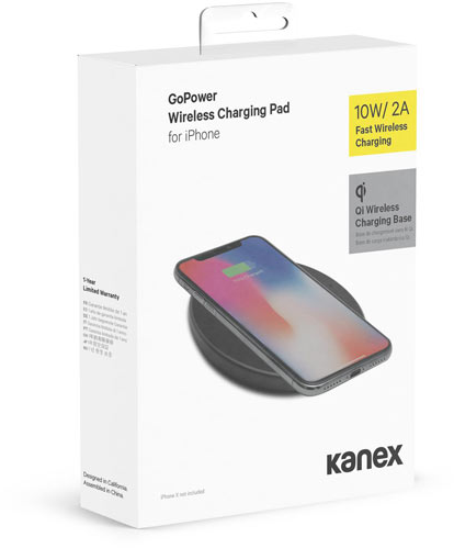 KANEX K118-1299-QI - Coussin de charge Qi (Noir/Griss)