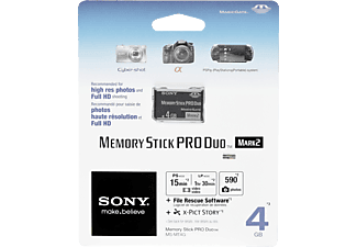 SONY Sony Memory Stick Pro Duo Mark 2 4GB, Memory Stick Pro Duo Memory Stick Pro Duo, 4 GB, 20 MB/s