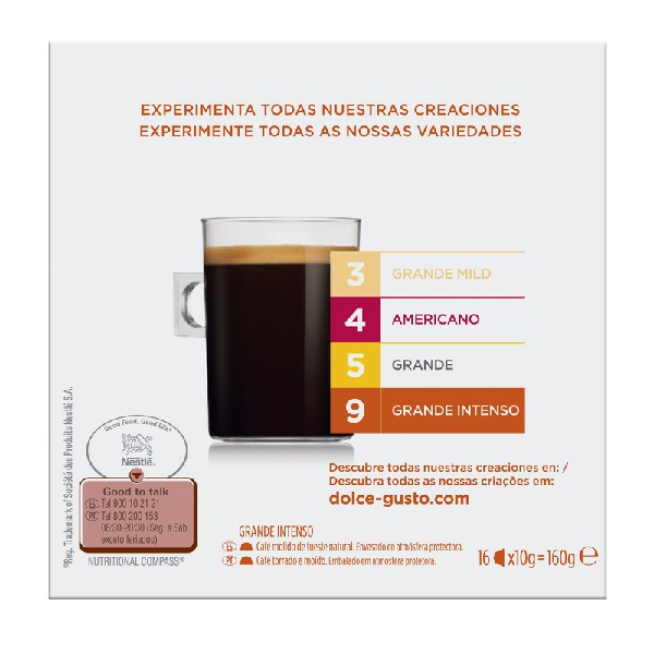 Una taza de café con café y un anuncio con variaciones de tazas de café.
