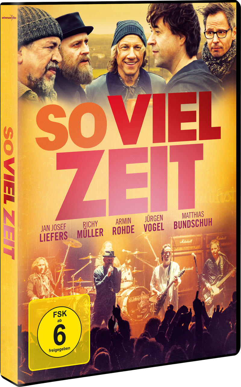Ein DVD-Cover mit einer Männergruppe und einer Live-Konzertszene, mit deutschem Text.