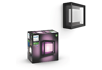 Aplique inteligente - Philips Hue Econic, Cuadrado, LED exterior, Luz blanca y de colores, Domótica