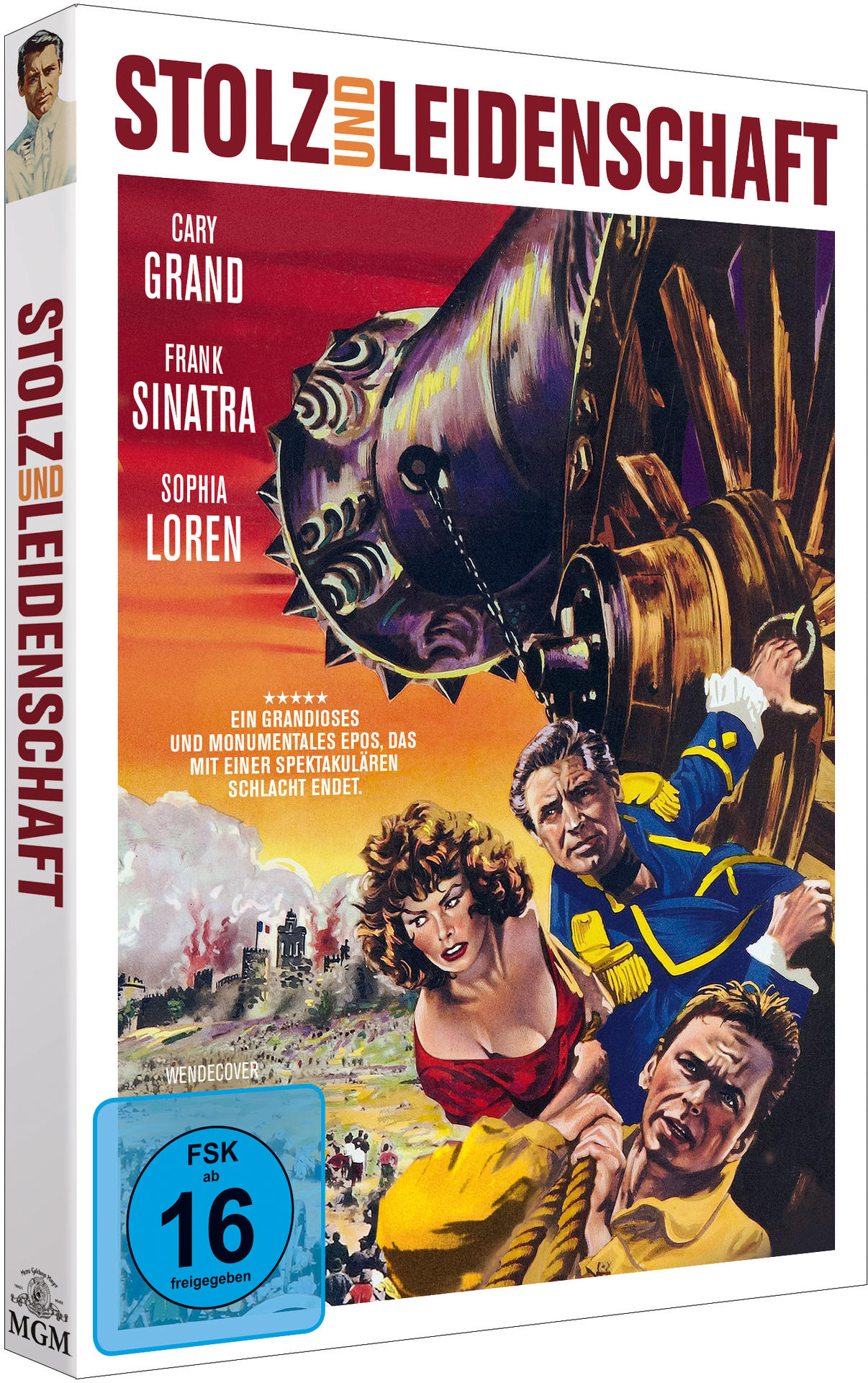 DVD-Cover eines Films mit Cary Grant und Sophia Loren und einer Szene, in der Menschen an einem Seil ziehen.