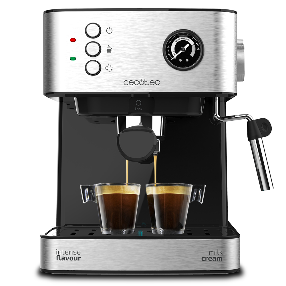 Cafetera Manual Espresso cecotec power 20 professionale express bares matic professionale. 850 w 15l brazo doble salida vaporizador superficie calientatazas acabados en acero inoxidable 15 850w