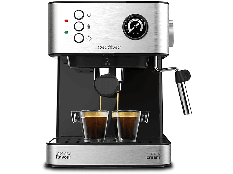 Cafetera express - Cecotec Power Espresso 20 Professionale, bares, manómetro de presión