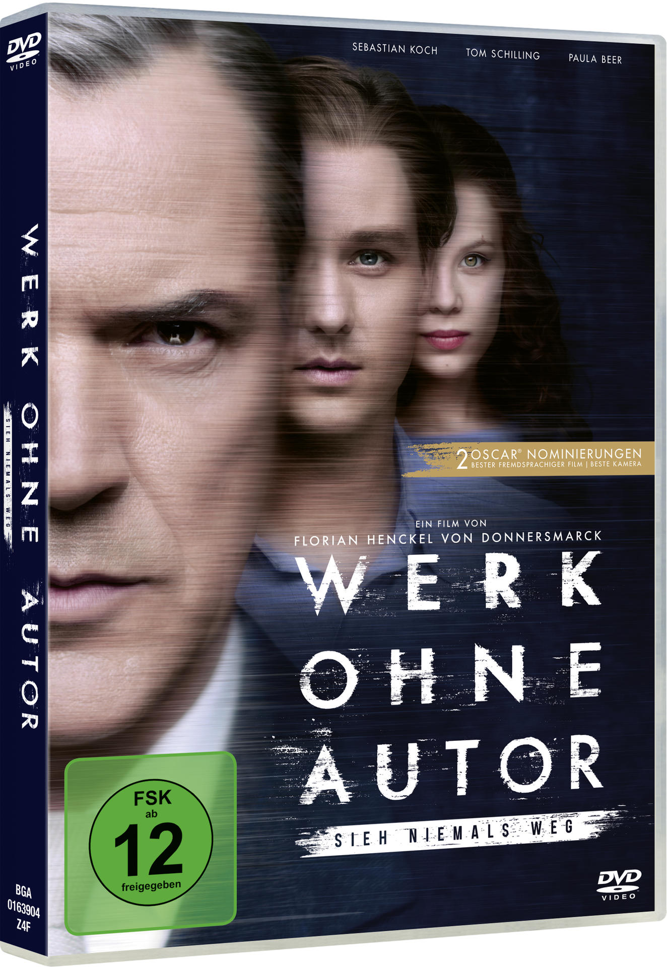 Filmcover: Gesicht eines Mannes mit anderen Gesichtern. Titel: Werk Ohne Autor.