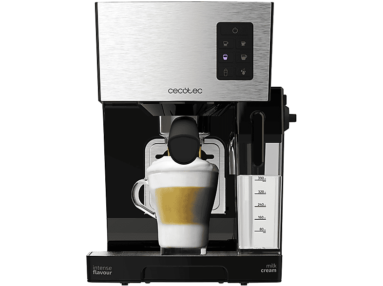 Cafetera semiautomática - Cecotec Power Instant-ccino 20, 1450 W, Thermoblock, Sistema InstantCappuccino, Depósito de agua 1,4 L, Inox