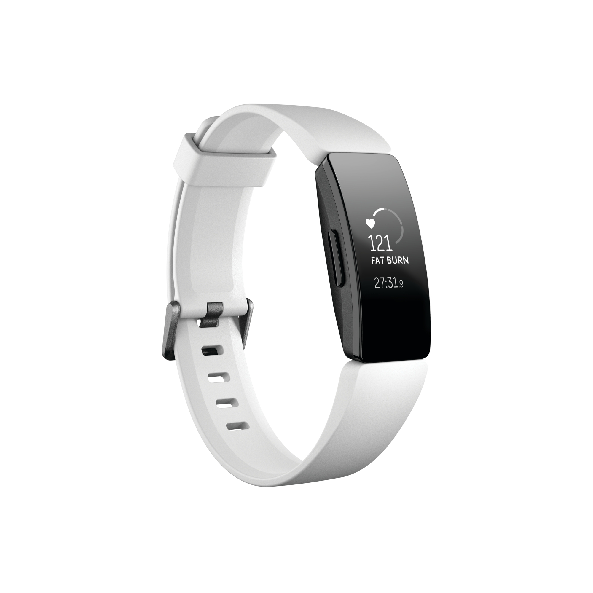 Pulsera de actividad - Fitbit Inspire HR, Resistente al agua, Salud femenina, 5 días batería, White