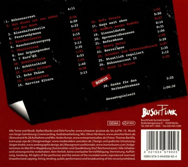 Musikkabarett Schwarze Bühnenarrest Grütze (CD) - -