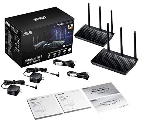 Kit de Routers - ASUS AiMesh WiFi System AC1900, AiProtection Pro, QoS, Mesh Roaming, Triple VLAN