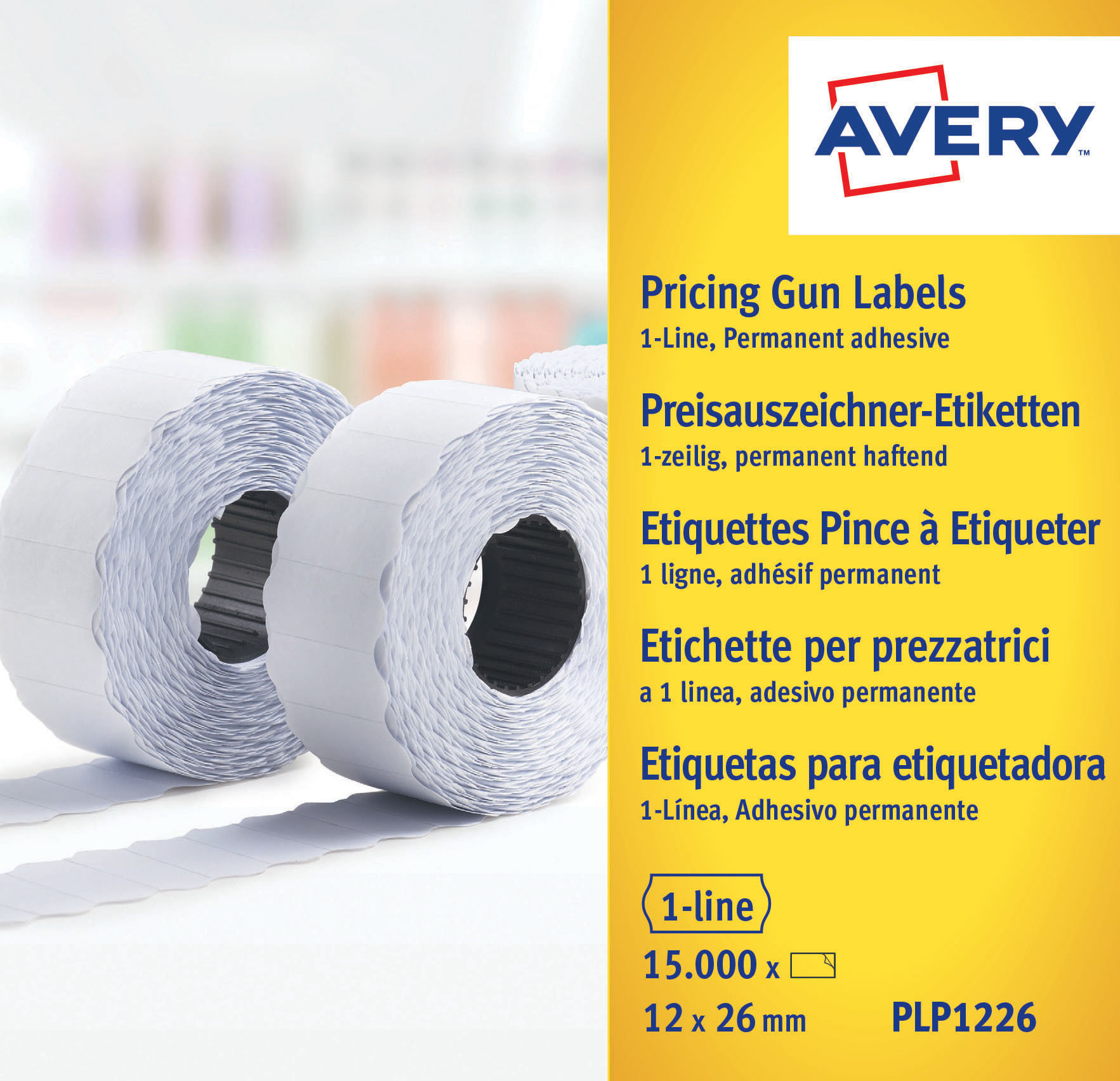 AVERY ZWECKFORM PLP1226 Preisauszeichner-Etiketten 15.000 / 26 x 12 10 x mm 26 Rollen 12 mm Etiketten