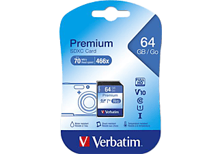 VERBATIM MVS64GH Memóriakártya, SDXC, 64GB, CL10/U1, 45/10 MB/s, VERBATIM, "Premium"