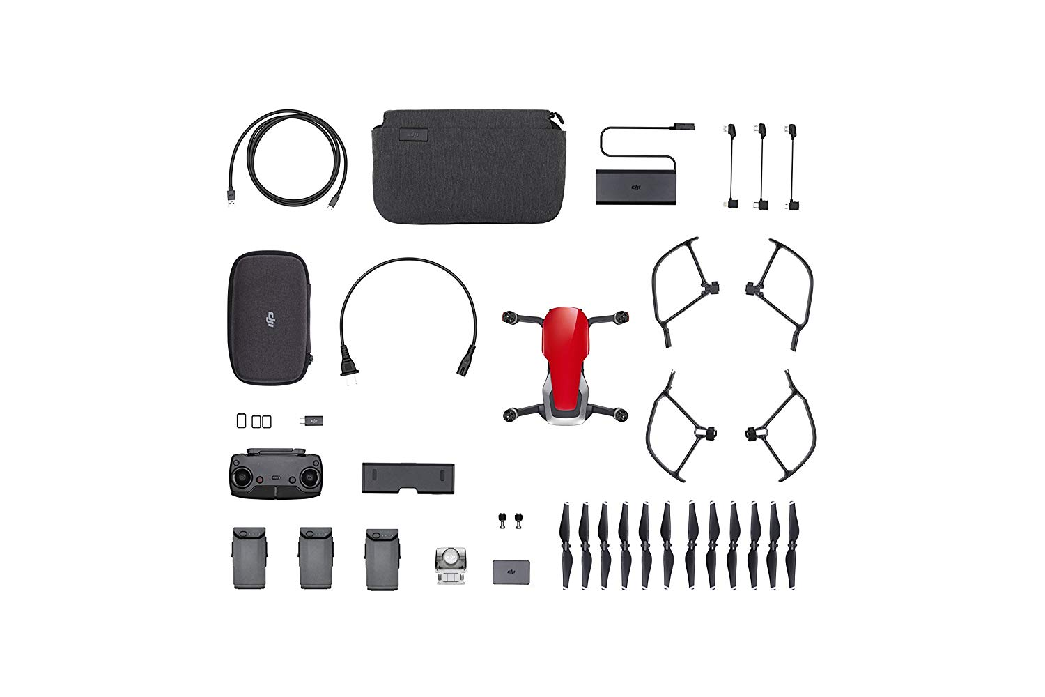 Pack Dron - DJI Mavic Air Combo Fly More, Vídeo 4K, 12 MP, HDR, 8 GB, Autonomía 21 min, 3