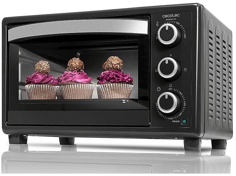 Mini horno | Cecotec Bake'nToast 550, 23 1500W, 230ºC, convencional, Luz Interior