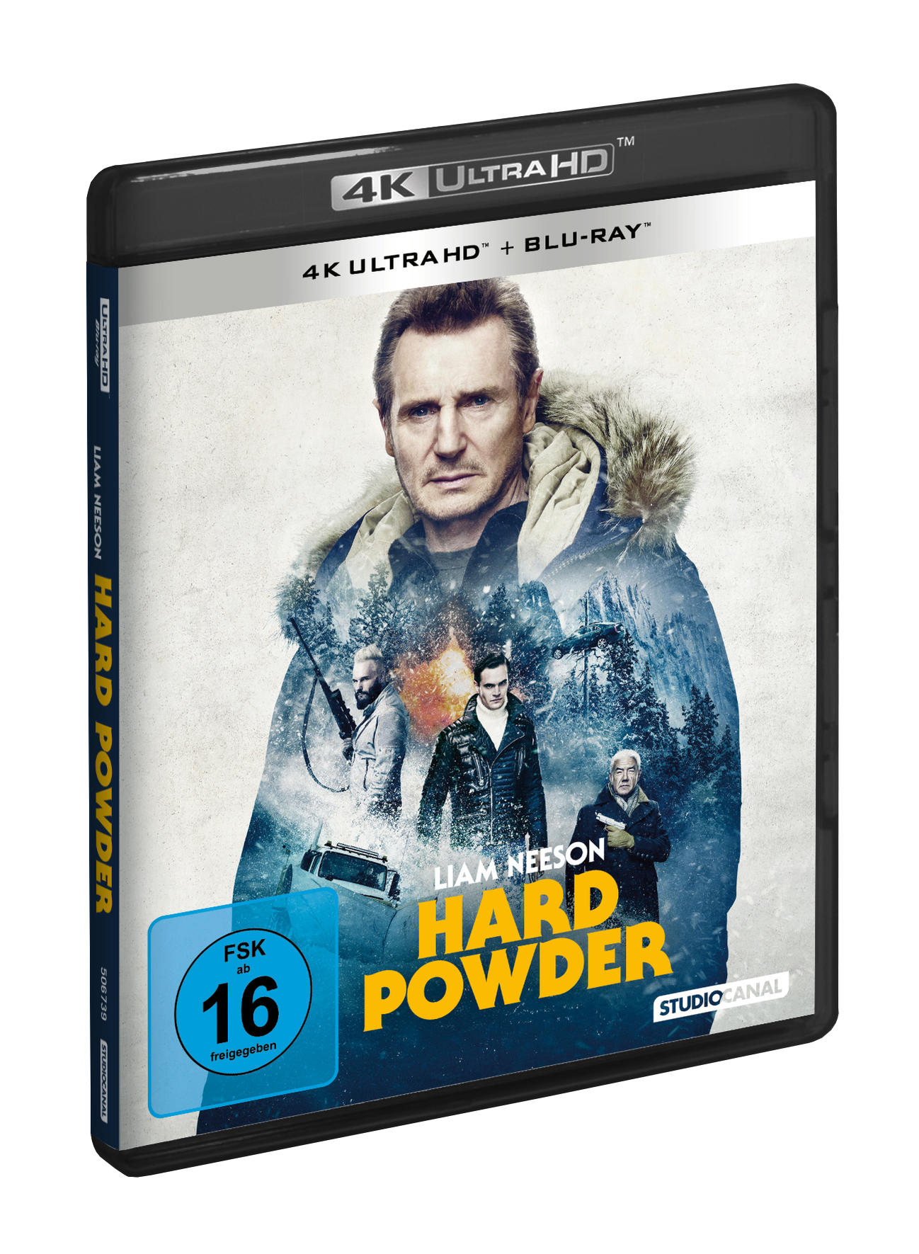 Filmcover von 'Hard Powder' mit Liam Neeson. 4K Ultra HD Blu-ray Disc.