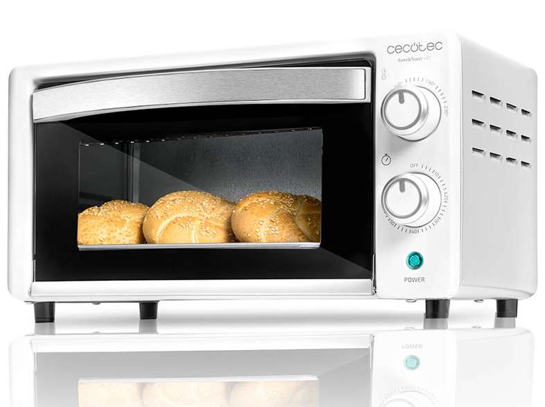 Cecotec And Toast 490 horno de sobremesa 1000w mini bakentoast 10 litros convencional temporizador toast490 1500 5 modos cocinar temperatura hasta 230ºc y tiempo 60 minutos incluye rustidor blanco 490. 1000