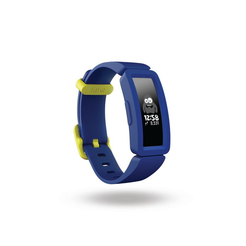 Pulsera de actividad - FITBIT Ace 2, Resistente al agua, Cuenta infantil, Azul y amarillo