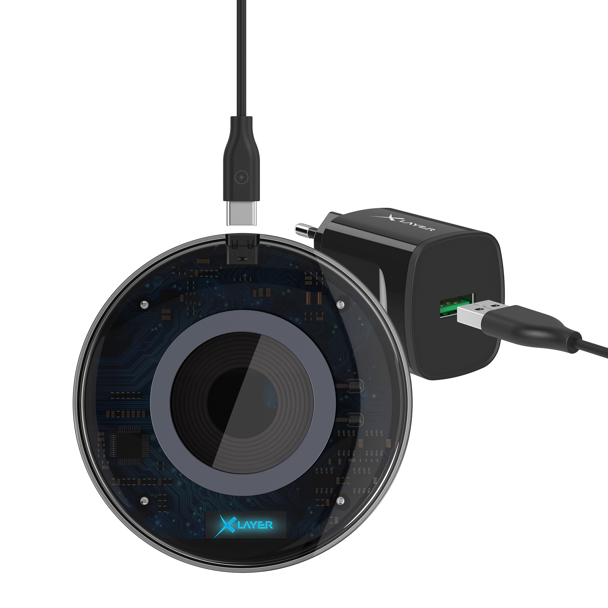 XLAYER Discover Induktive Ladestation alle, 5 Volt 10 Watt, Schwarz