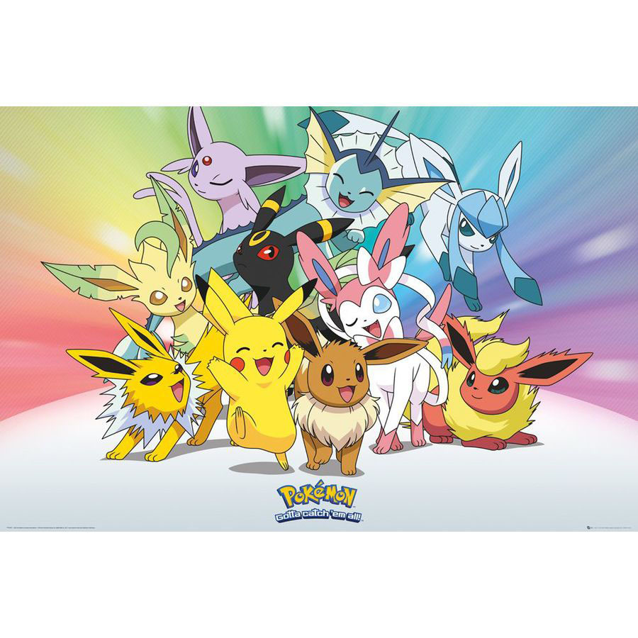 Pokémon Poster Evoli Entwicklungen