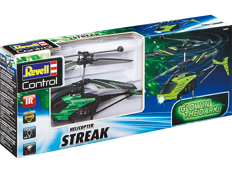 Revell Glow in the Dark Heli Streak R/C Helikopter, Grün/Schwarz — Foto 5 von 5