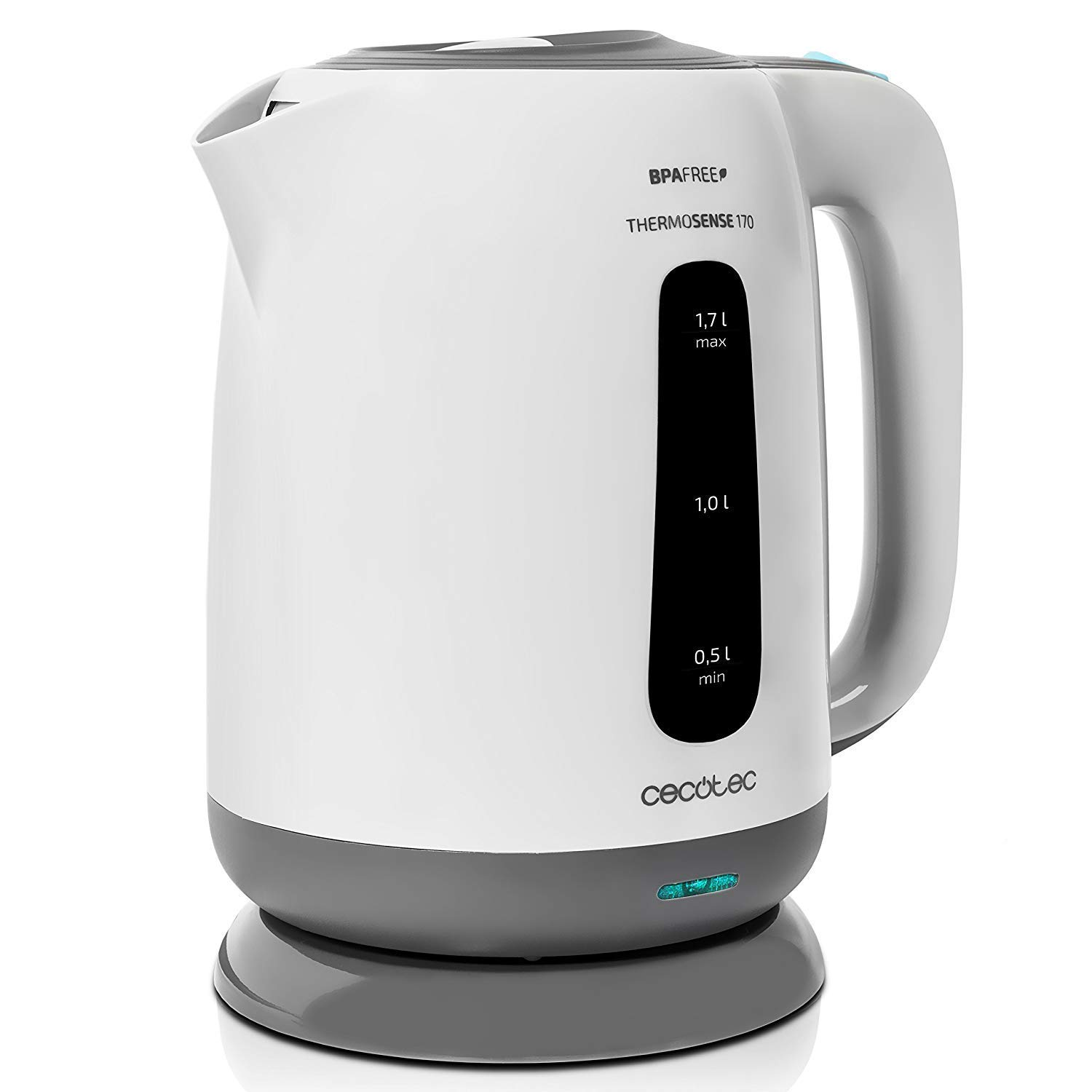 Hervidor - Cecotec ThermoSense 170, 1.7L, 2200W, Libre de BPA, Filtro antical