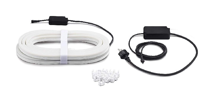 Tira LED inteligente - Philips Hue, 5 Mts para exterior, sumergible (IP67), Silicona, Blanco