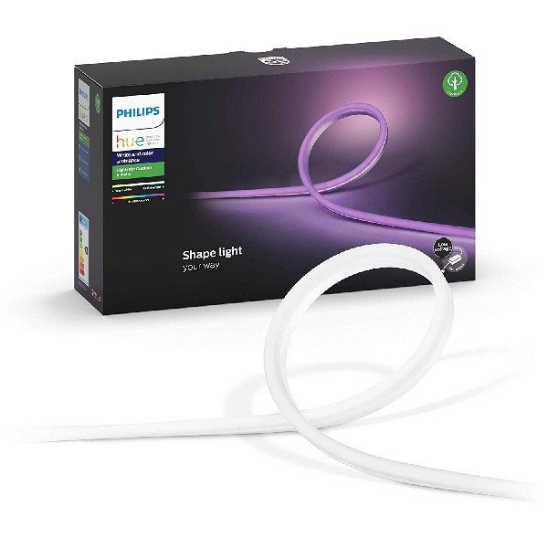 Tira LED inteligente - Philips Hue, 5 Mts para exterior, sumergible (IP67), Silicona, Blanco