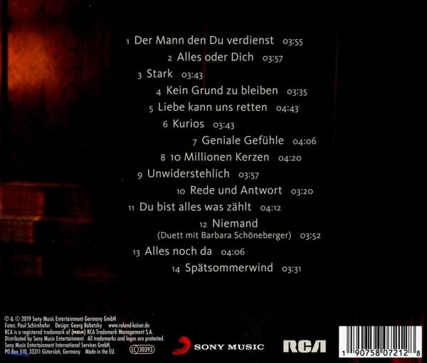 CD-Rückseite mit Titelliste auf Deutsch.